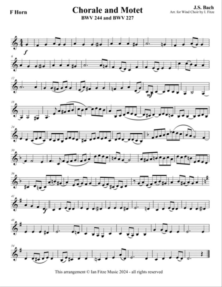 Chorale and Motet BWV 244 and BWV 227 Brass Quintet scores gallery preview page 5