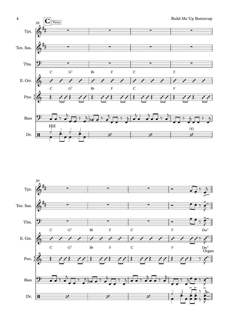 Build Me Up, Buttercup Small Ensemble scores gallery preview page 4
