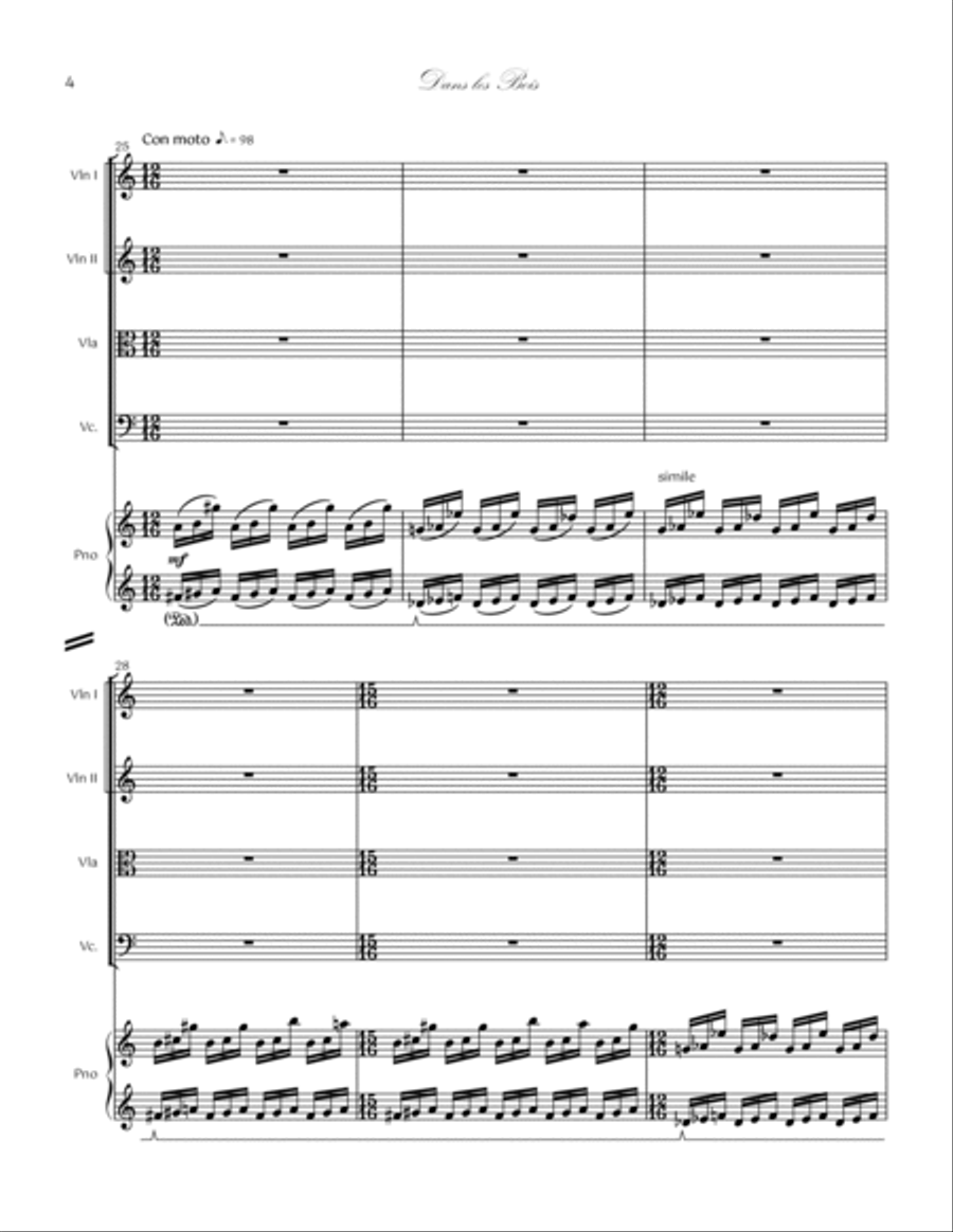 10. Dans le Bois Piano Quintet Piano Quintet scores gallery preview page 4