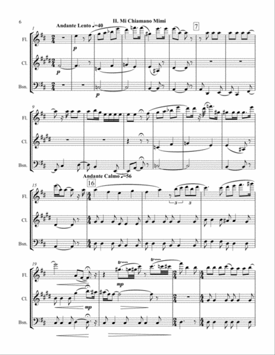 Scenes from La Bohéme for WW Trio Woodwind Trio scores gallery preview page 6