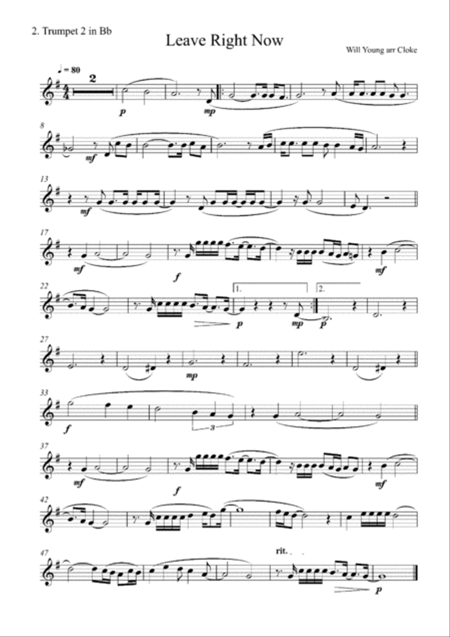 Leave Right Now Brass Ensemble scores gallery preview page 2