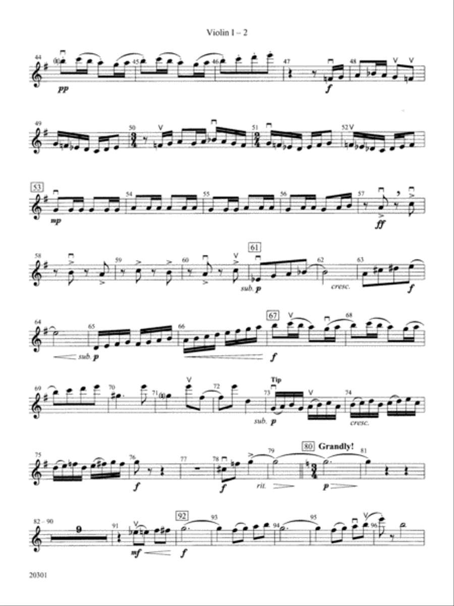 Acrobats: 1st Violin String Orchestra scores gallery preview page 2