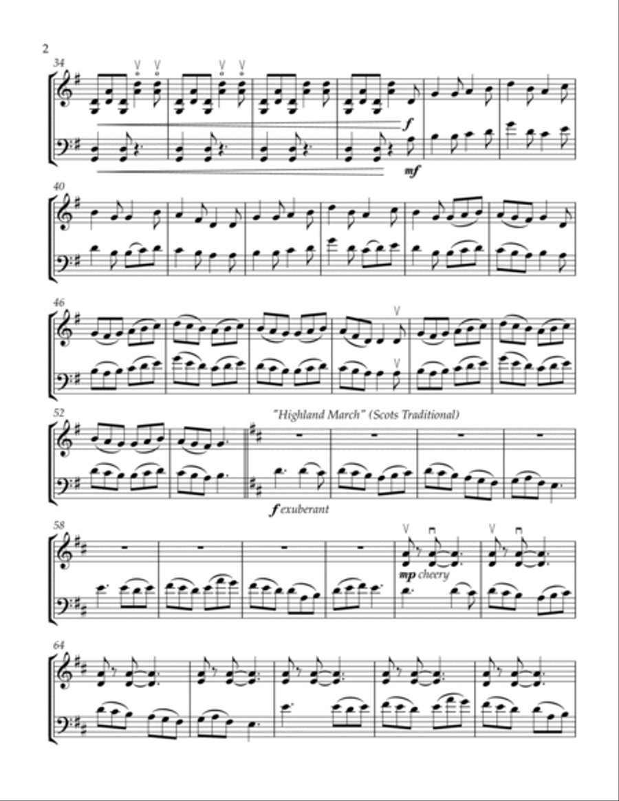 I Saw Three Ships - Traditional Tune Medley String Duet scores gallery preview page 3