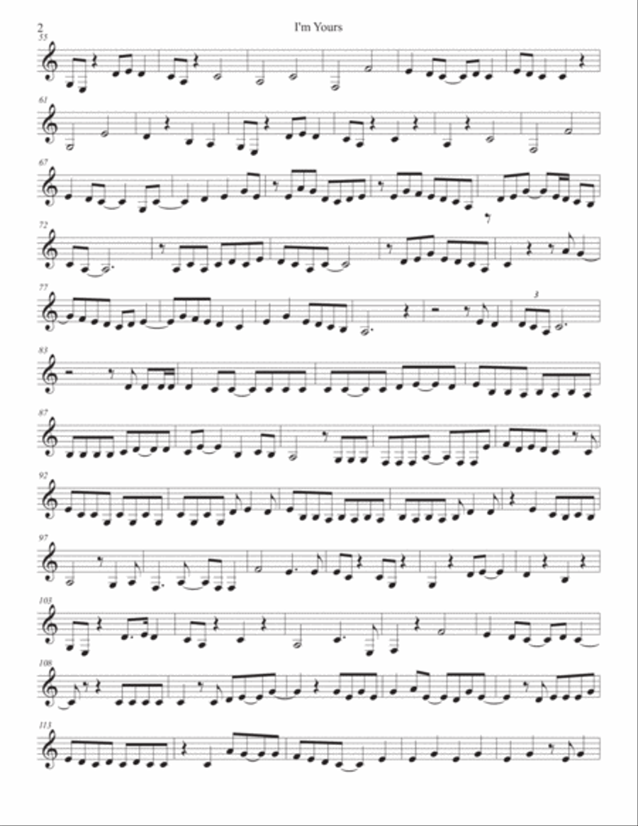 I'm Yours Horn Solo scores gallery preview page 2