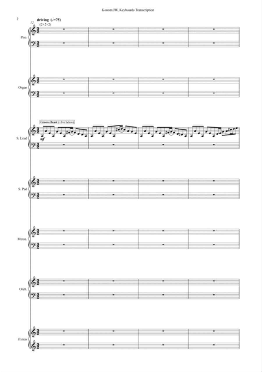 Konom (Keyboards Transcription) - Score Only Large Ensemble scores gallery preview page 4