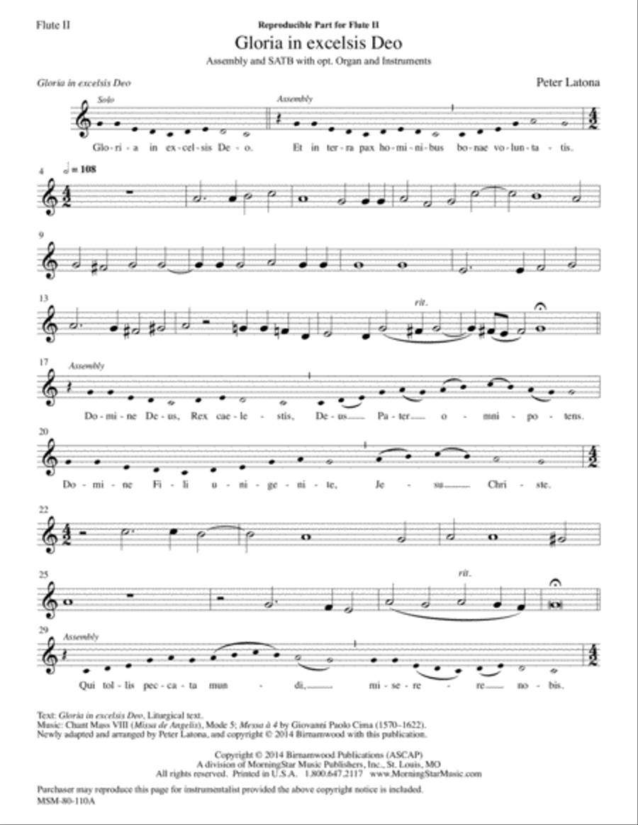 Gloria in excelsis Deo Gloria in excelsis Deo Choir scores gallery preview page 4