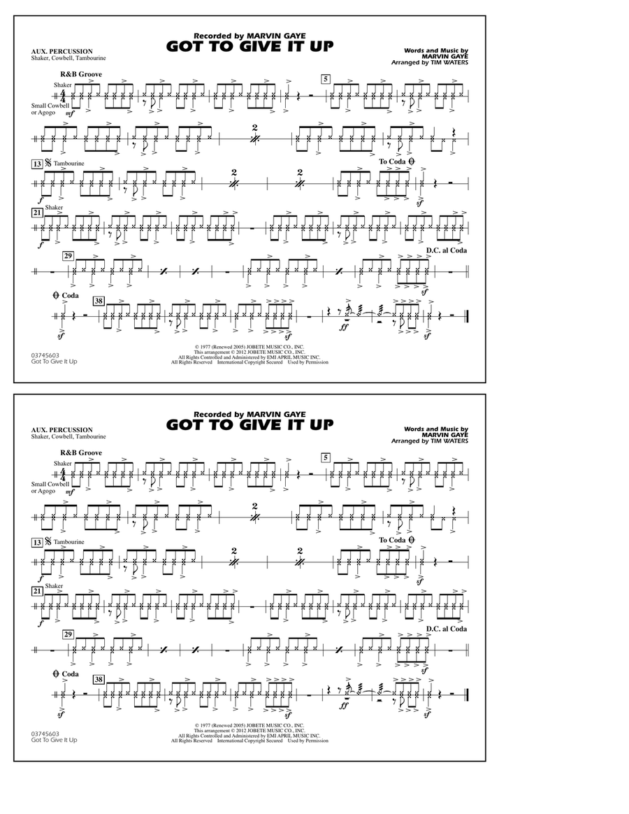 Got To Give It Up - Aux Percussion Marching Band scores gallery preview page 1