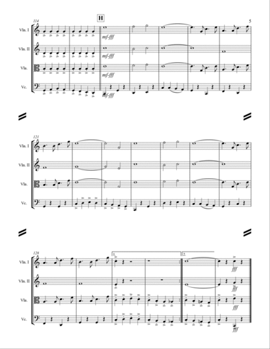 March - The Thunderer (for String Quartet) String Quartet scores gallery preview page 6