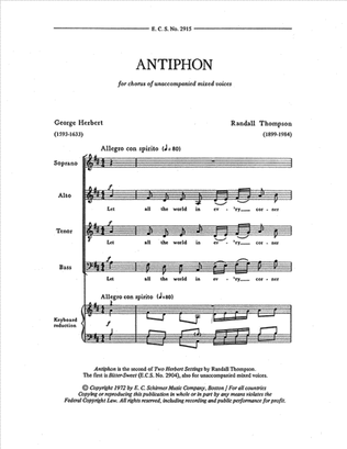 Book cover for Two Herbert Settings: Antiphon