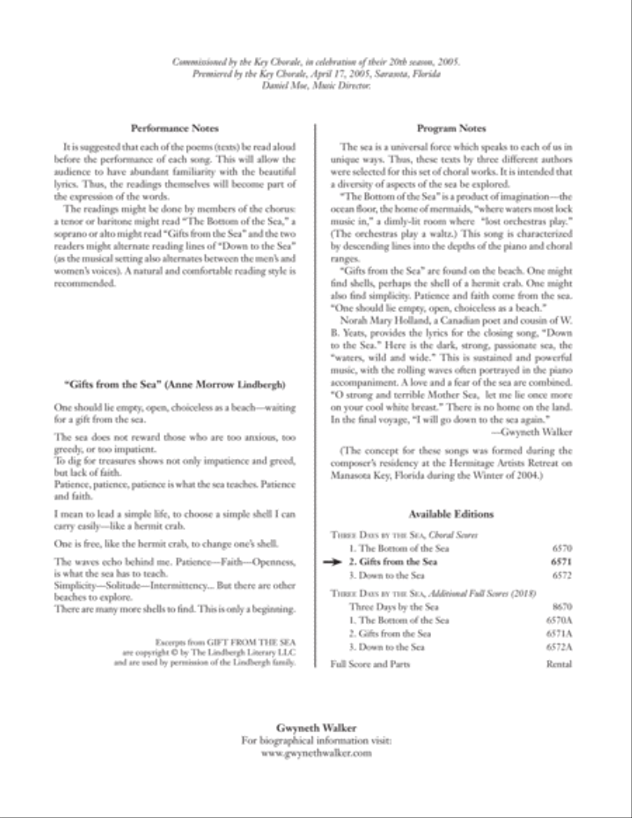 2. Gifts from the Sea Divisi scores gallery preview page 2