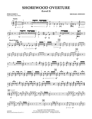 Shorewood Overture (for Multi-level Combined Bands) - Percussion 1 (Level 3)