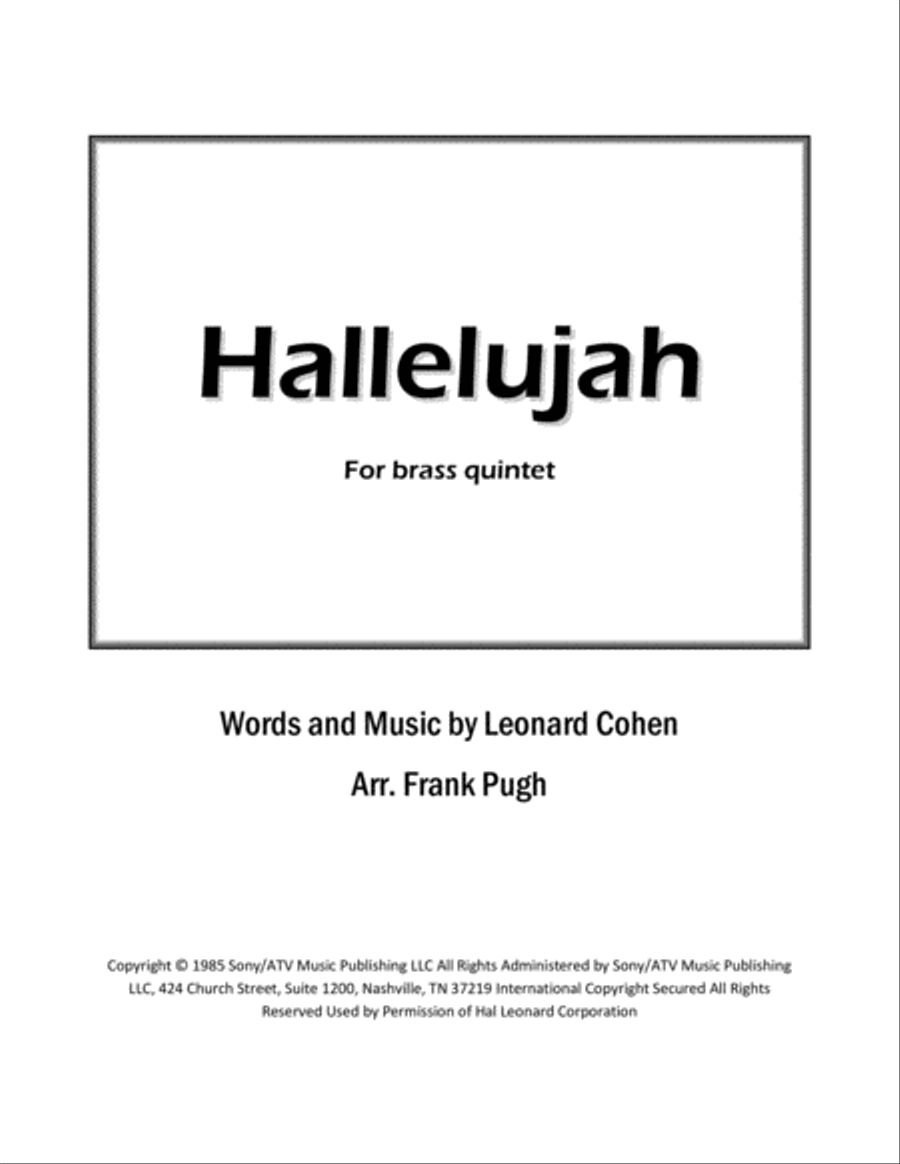 Hallelujah Brass Ensemble scores gallery preview page 1
