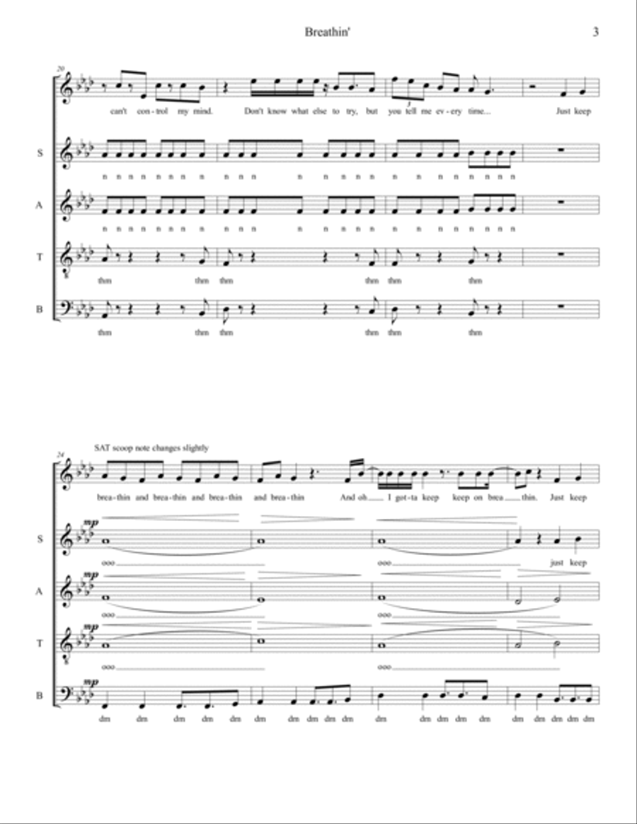 Breathin 4-Part scores gallery preview page 3