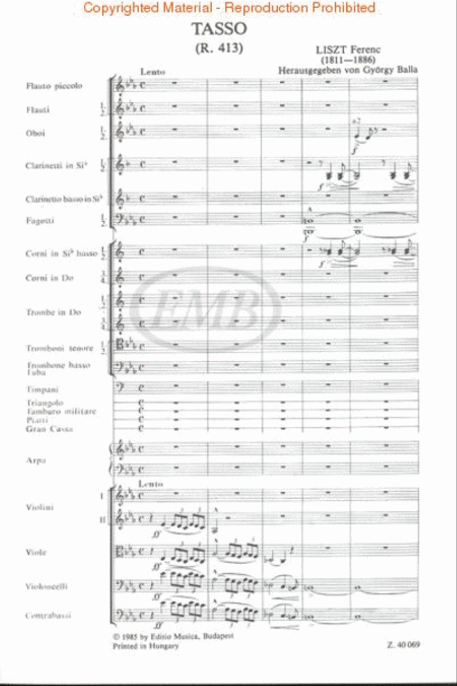 Tasso Tasso Miniature Score scores gallery preview page 2
