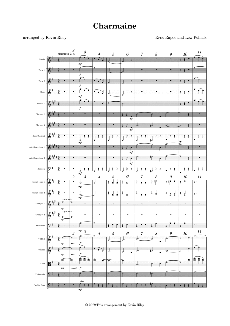 Charmaine Full Orchestra scores gallery preview page 1