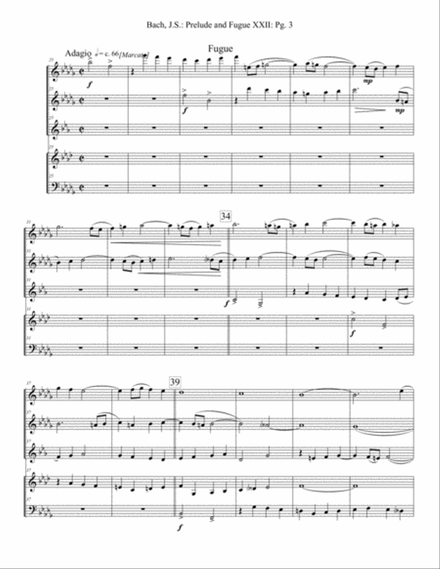 Prelude and Fugue XXII (Woodwind Quintet) Woodwind Quintet scores gallery preview page 4