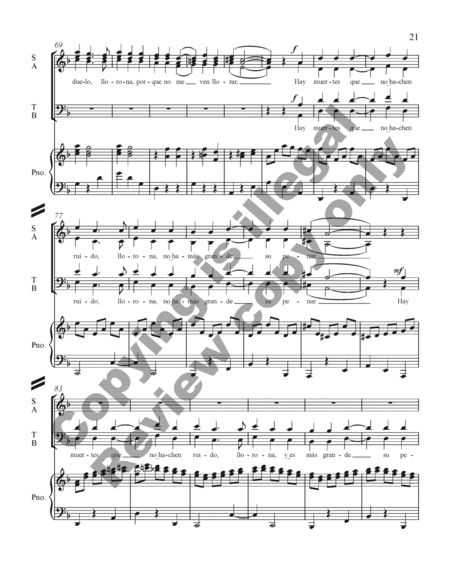 Three Mexican Folk Songs (Piano/Choral Score) by David Conte 4-Part - Sheet Music