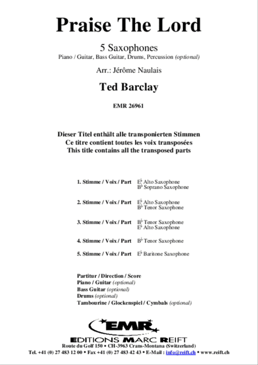Praise The Lord Saxophone Quintet scores gallery preview page 2