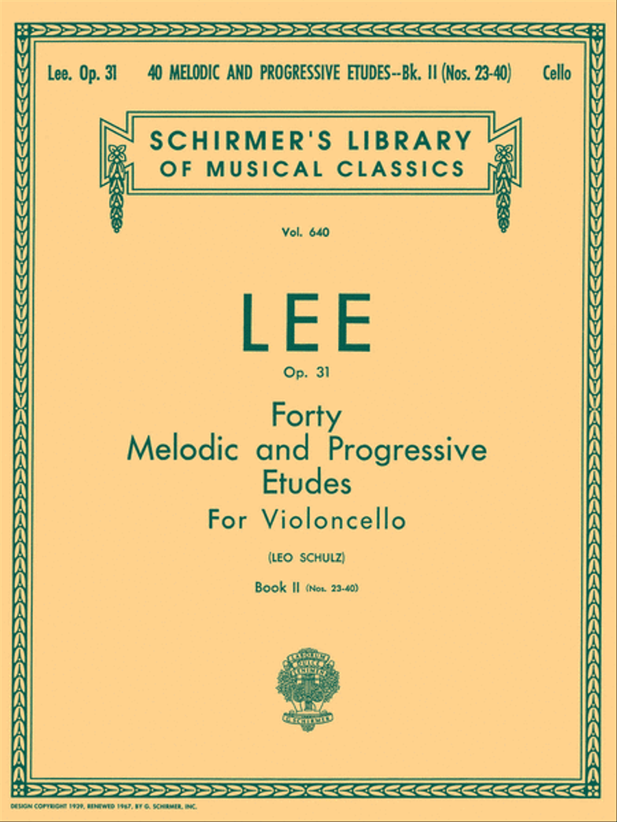 40 Melodic and Progressive Etudes, Op. 31 – Book 2 Cello scores gallery preview page 1
