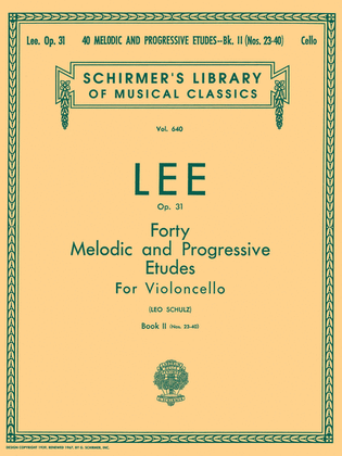 Book cover for 40 Melodic and Progressive Etudes, Op. 31 – Book 2