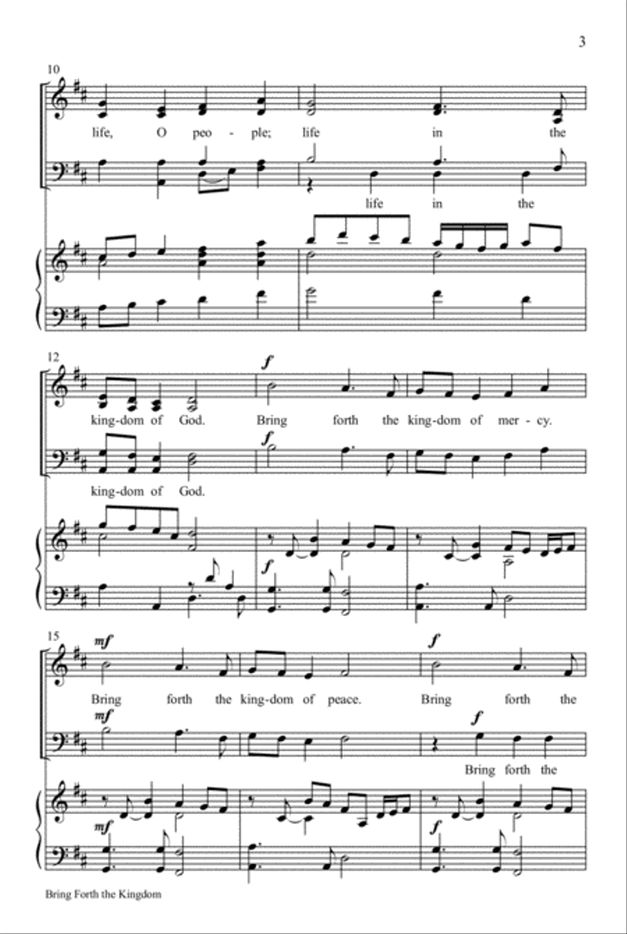 Bring Forth the Kingdom 4-Part scores gallery preview page 3
