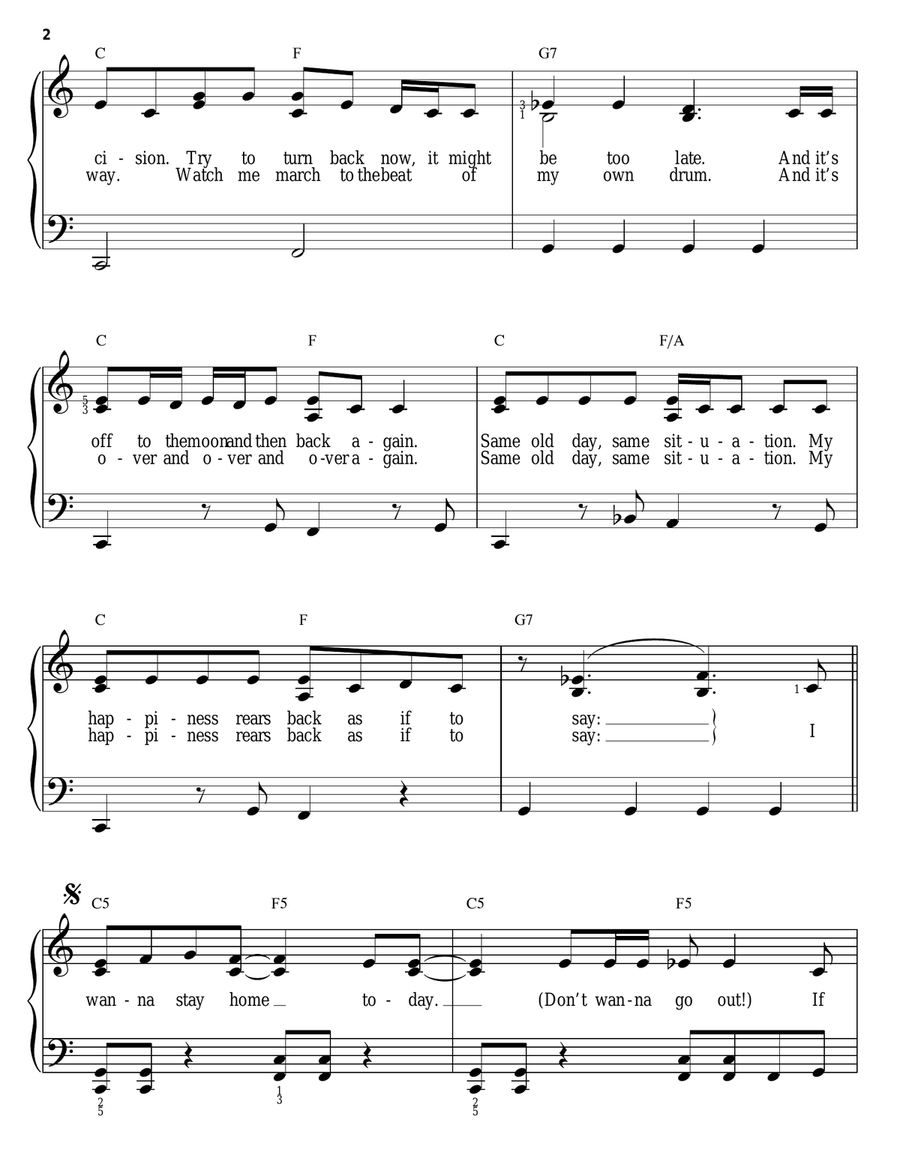 Stay Home Easy Piano scores gallery preview page 2