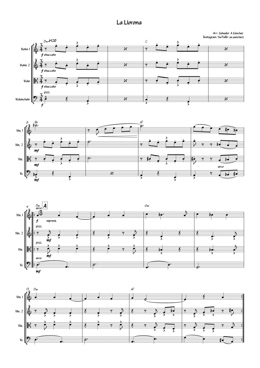 La Llorona (The Weeping Woman) Small Ensemble scores gallery preview page 1