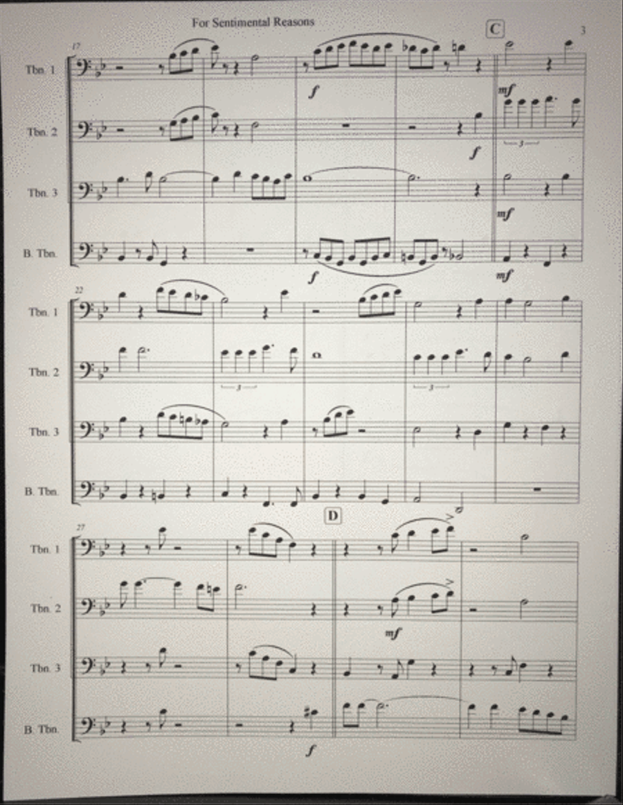 (i Love You) For Sentimental Reasons Trombone Duet scores gallery preview page 3