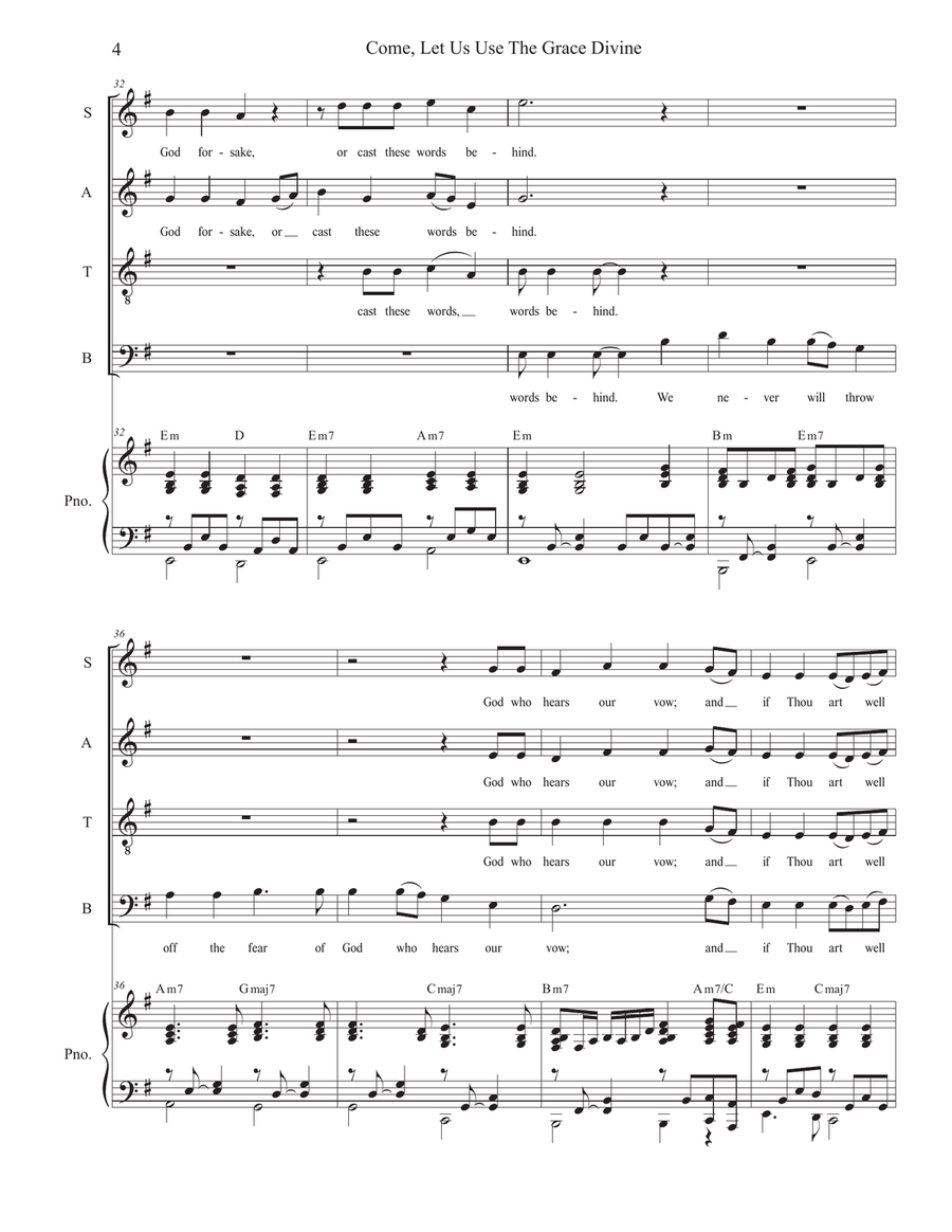 Come, Let Us Use The Grace Divine (SATB)