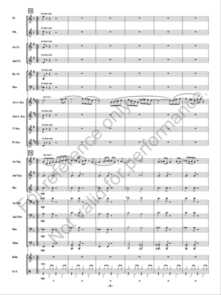 Blues March Concert Band scores gallery preview page 9