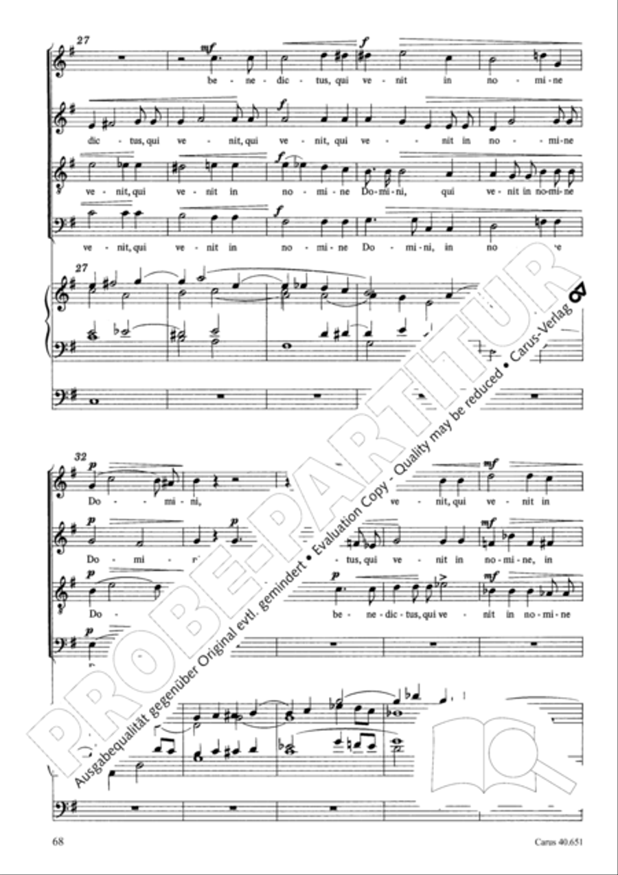 Mass in D Major (Missa in D) 4-Part scores gallery preview page 77