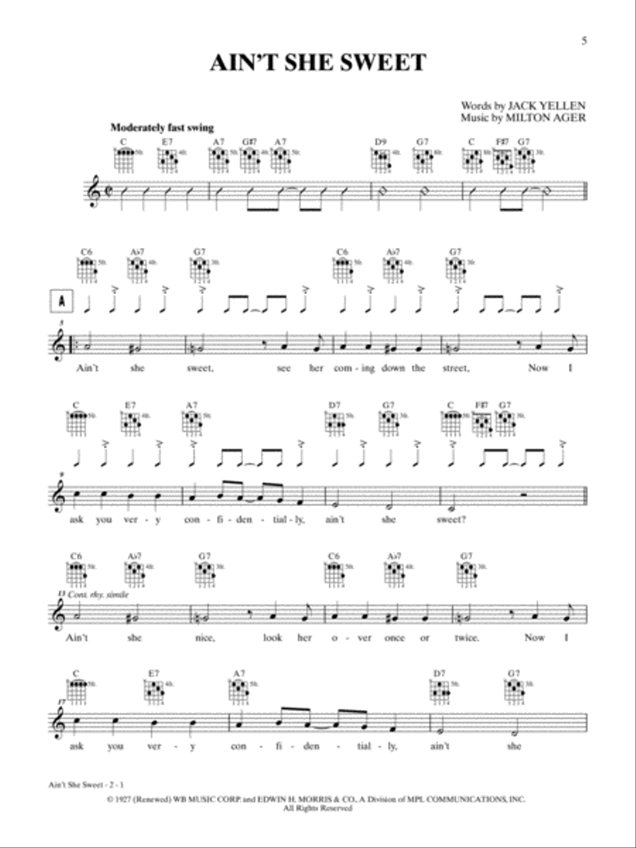 Ain't She Sweet Banjo scores gallery preview page 1