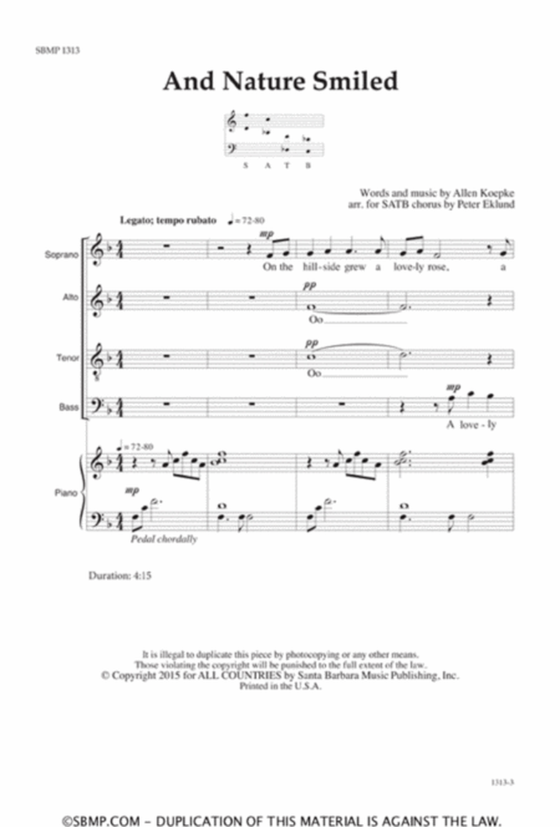 And Nature Smiled - SATB Octavo image number null