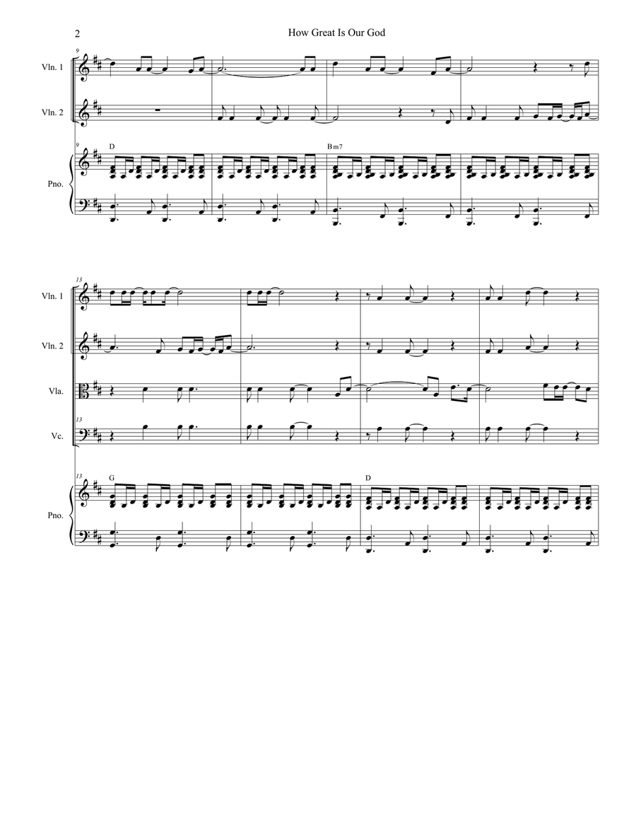 How Great Is Our God String Quartet scores gallery preview page 2