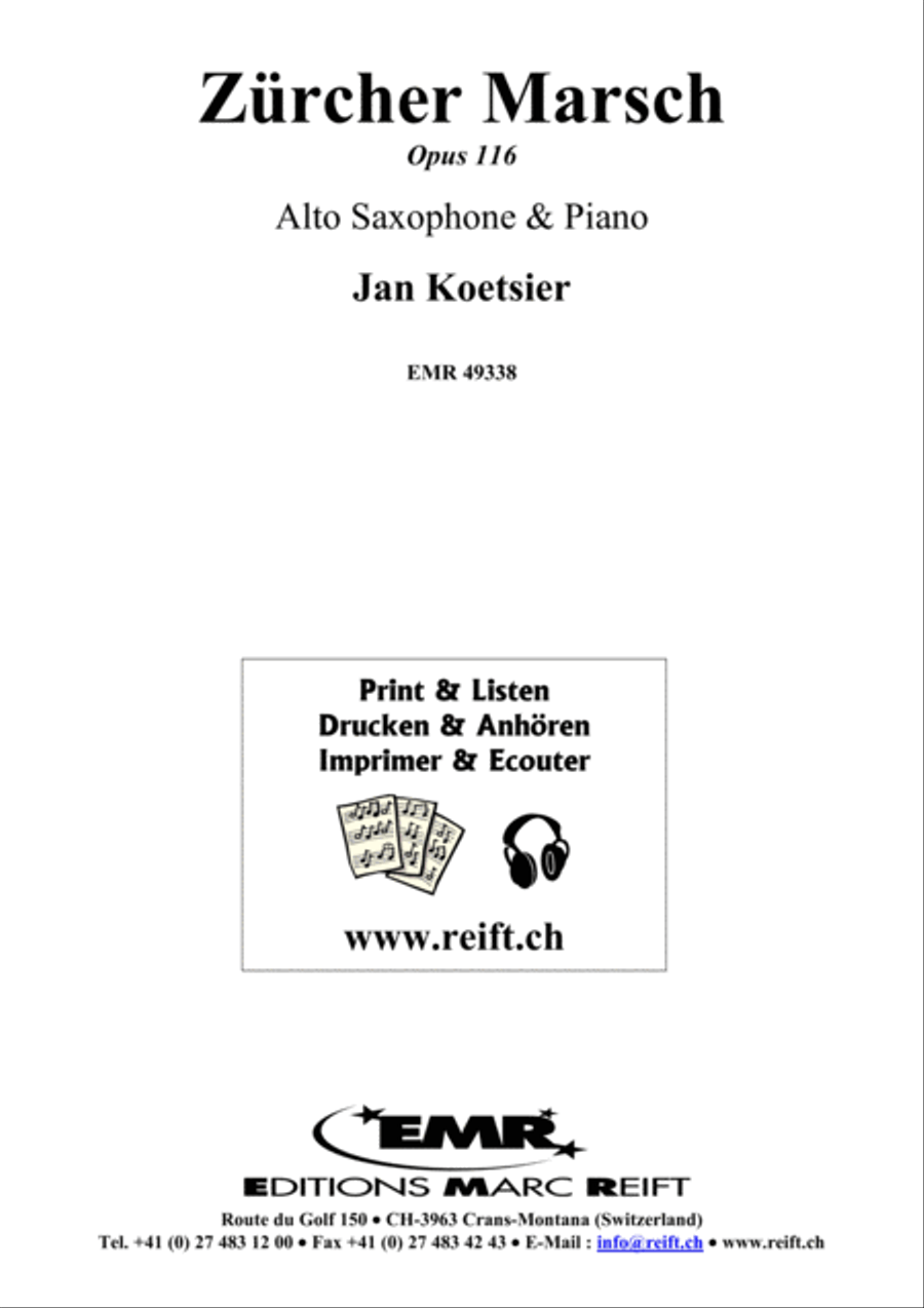 Zurcher Marsch Zurcher Marsch Alto Saxophone scores gallery preview page 1