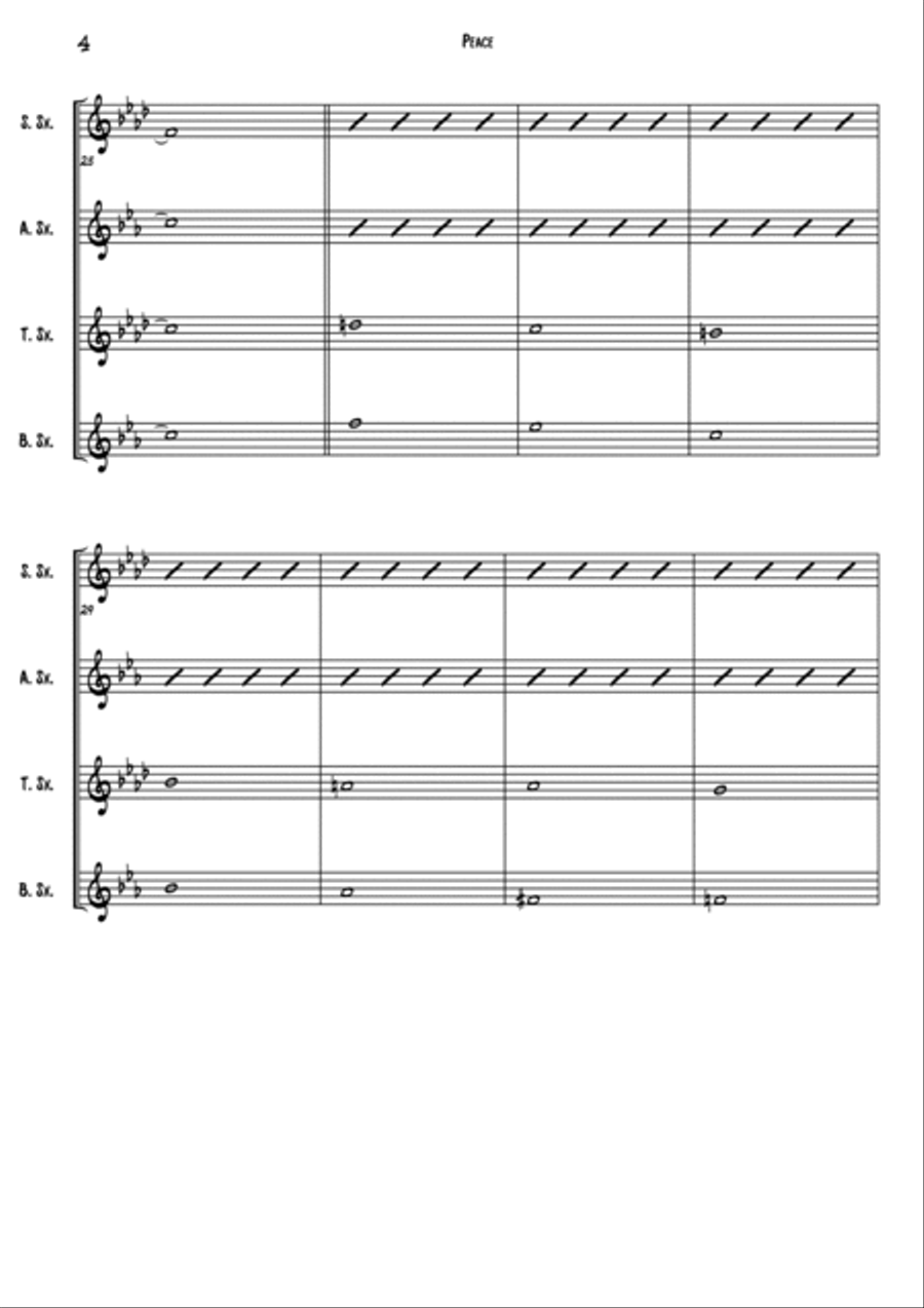 Peace Woodwind Quartet scores gallery preview page 6