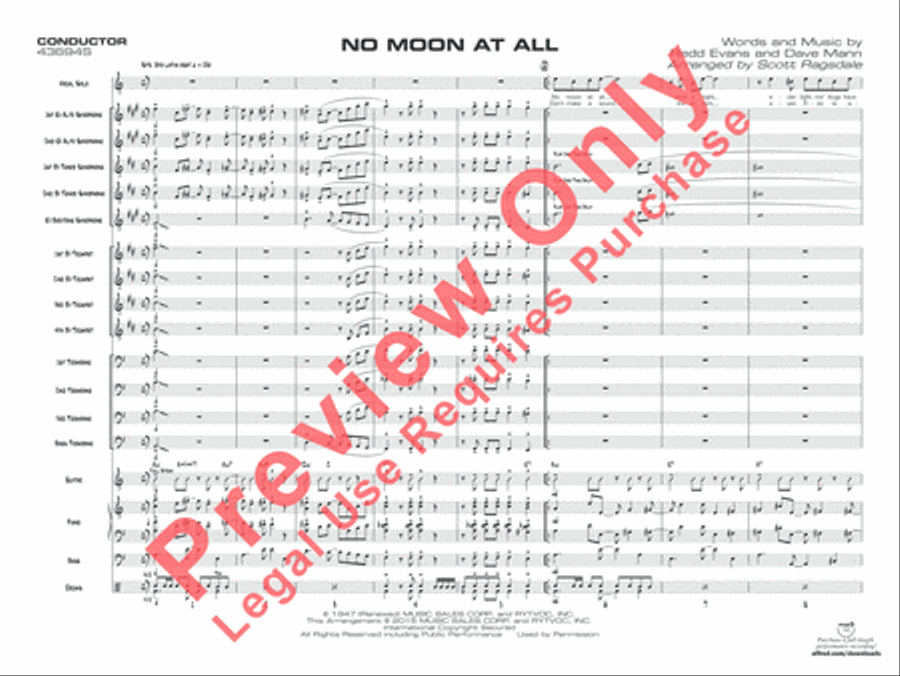 No Moon at All Jazz Ensemble scores gallery preview page 17