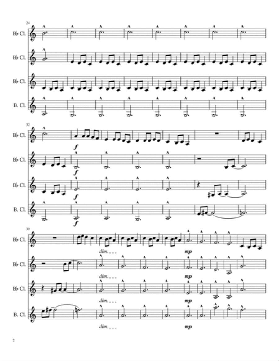 Carol of the Bells Carol of the Bells Woodwind Quartet scores gallery preview page 2