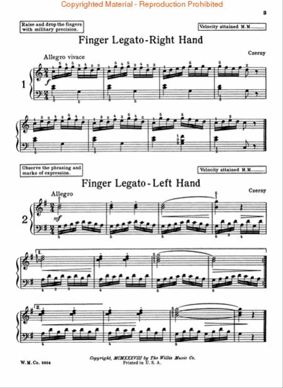 Third Grade Velocity Studies Piano Method scores gallery preview page 2