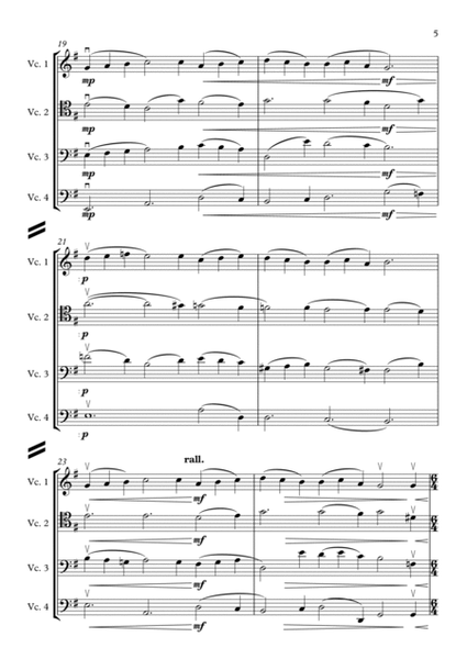 Pieds-en-l'air (Movement 5 from Capriol Suite) [Cello Quartet] image number null