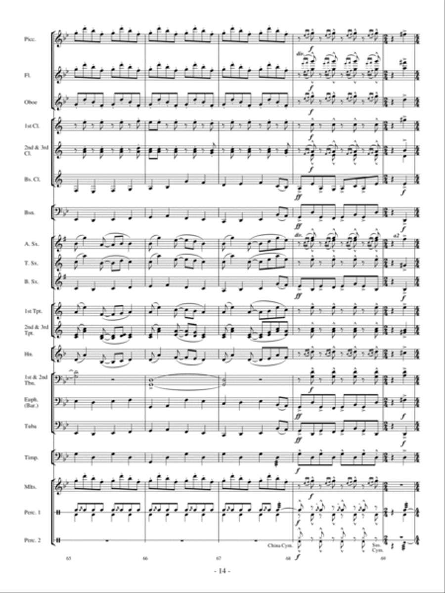 Amid the Great Displace Concert Band scores gallery preview page 13