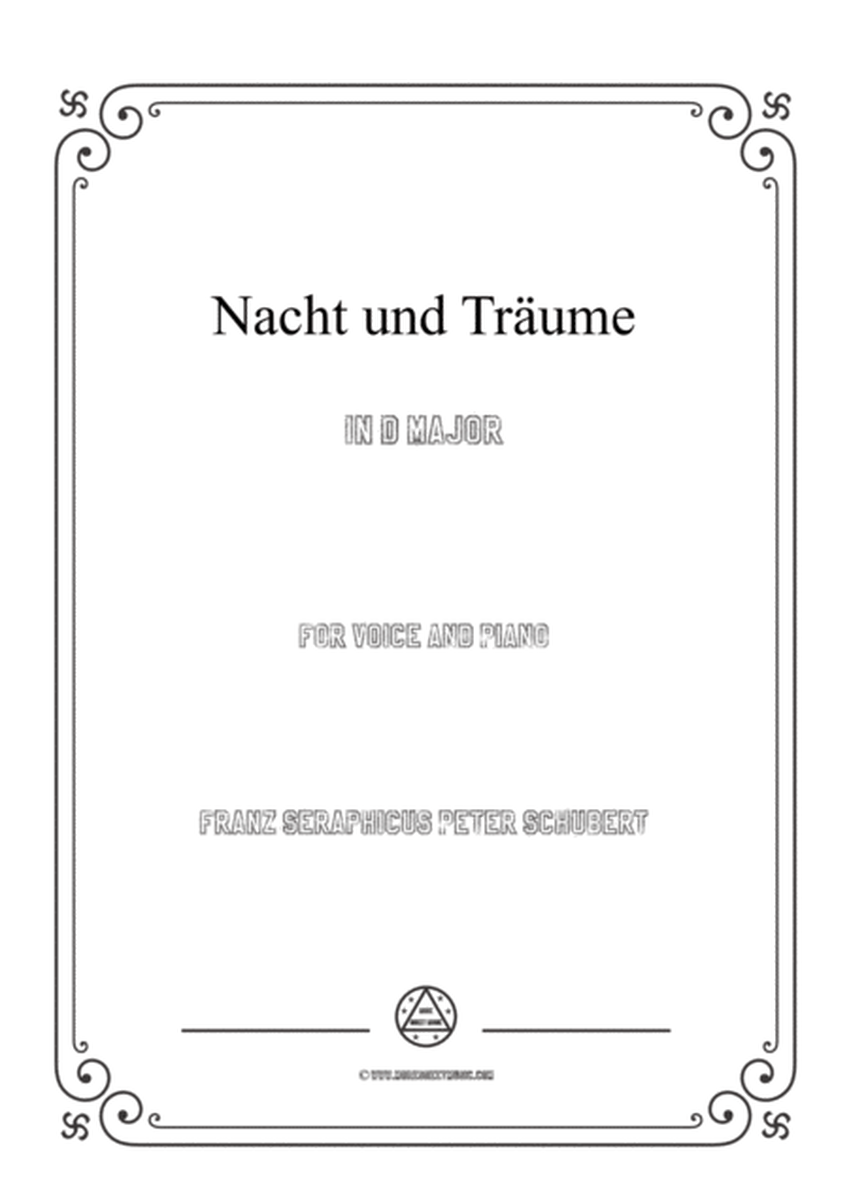 Schubert-Nacht und Träume in D Major,for voice and piano image number null