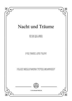 Schubert-Nacht und Träume in D Major,for voice and piano