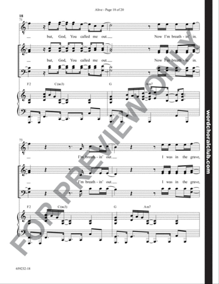 Alive - Anthem Alive - Anthem 4-Part scores gallery preview page 18