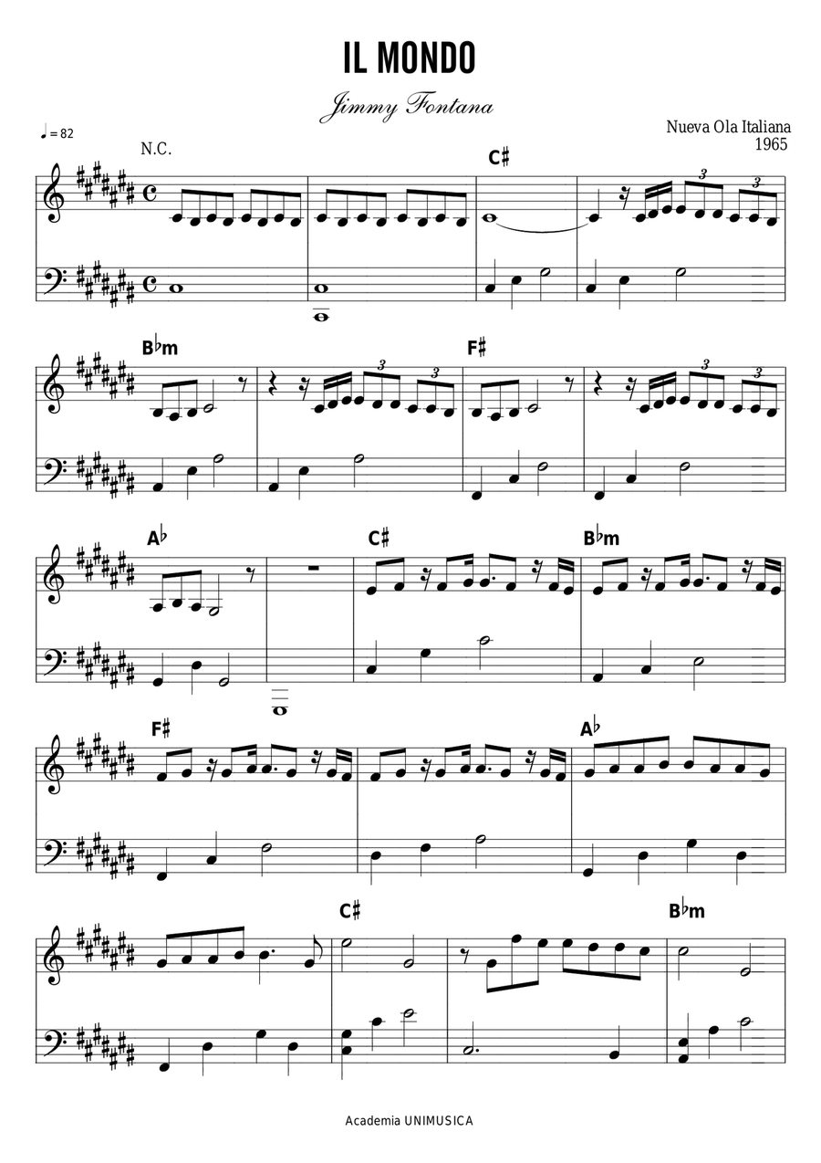 Il Mondo Piano, Vocal scores gallery preview page 1