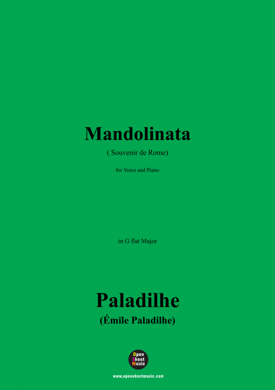 Paladilhe-Mandolinata( Souvenir de Rome),in G flat Major Voice scores gallery preview page 1