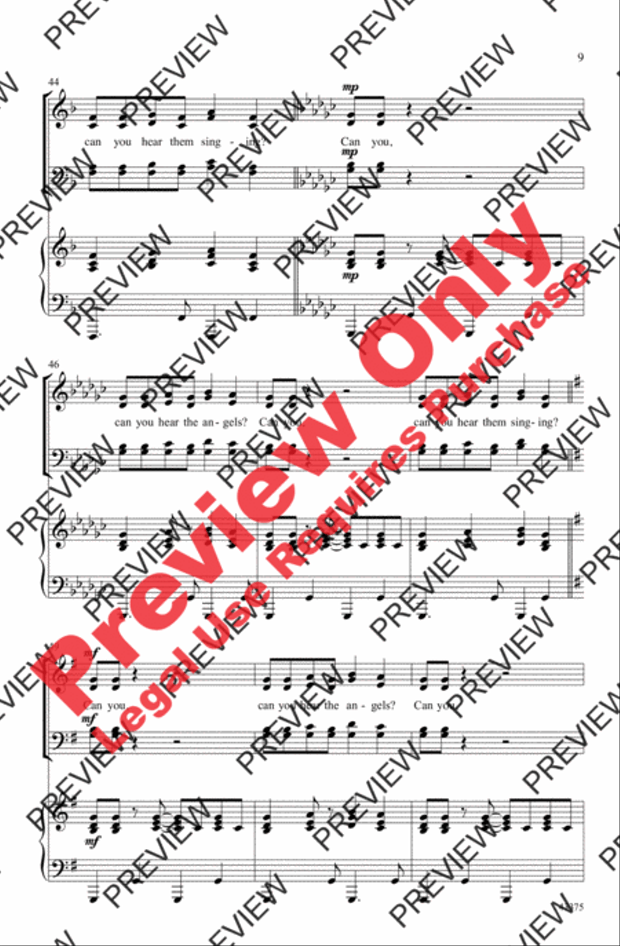 Can You Hear the Angels? 4-Part scores gallery preview page 9