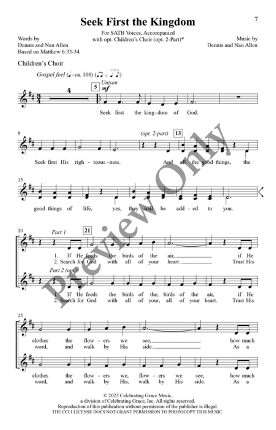Seek First the Kingdom 4-Part scores gallery preview page 7