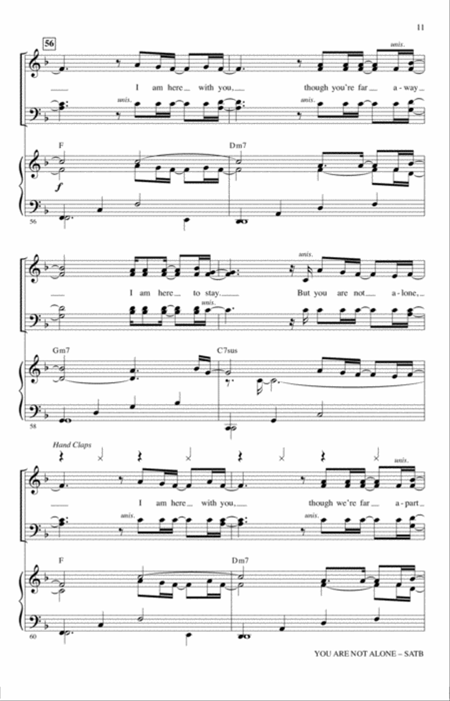 You Are Not Alone 4-Part scores gallery preview page 10