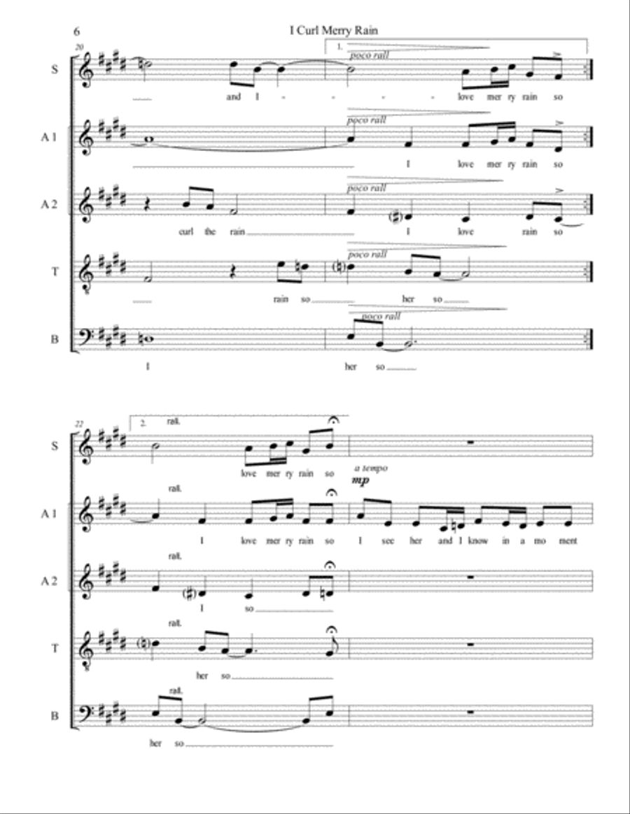 I Curl Merry Rain I Curl Merry Rain Choir scores gallery preview page 6
